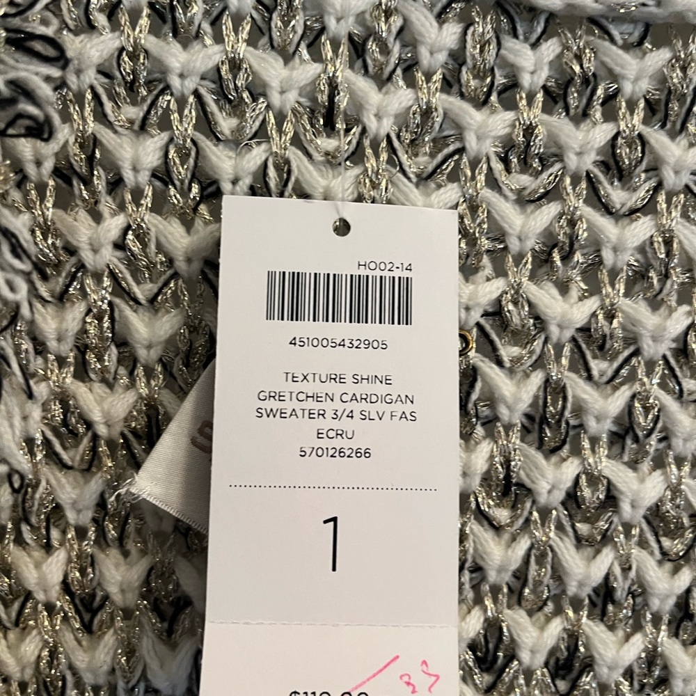 Women's Cream and Gray Sweater - Picture 2 of 2